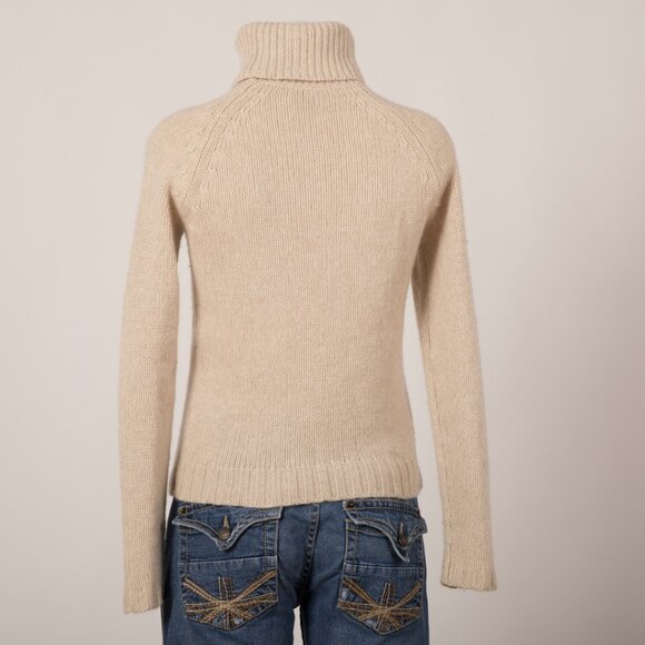 Ann Taylor Cashmere Turtleneck Sweater in Cream - Picture 3 of 4